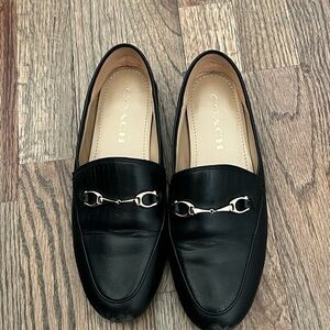 Coach Black Leather Bit Loafers